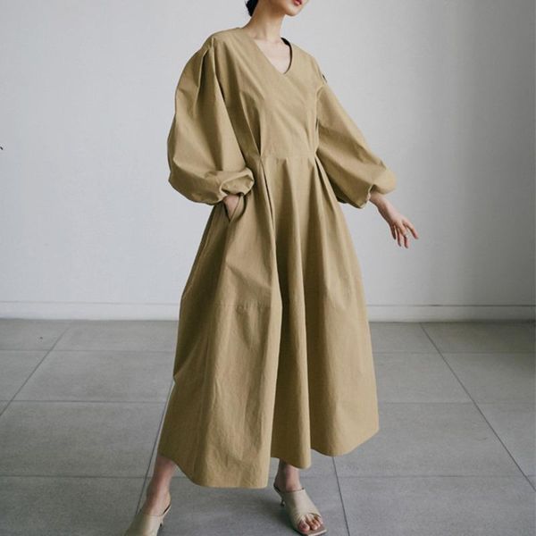 casual dresses women large dress lantern sleeve v-neck loose waist trmperament fit fashion tide summer 2021 e415, Black;gray
casual dresses women large dress lantern sleeve v-neck loose waist trmperament fit fashion tide summer 2021 e415, Black;gray