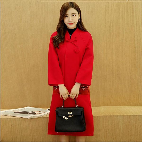 women's wool & blends print women cashmer coat red woolen jacket chinese style and, Black
women's wool & blends print women cashmer coat red woolen jacket chinese style and, Black