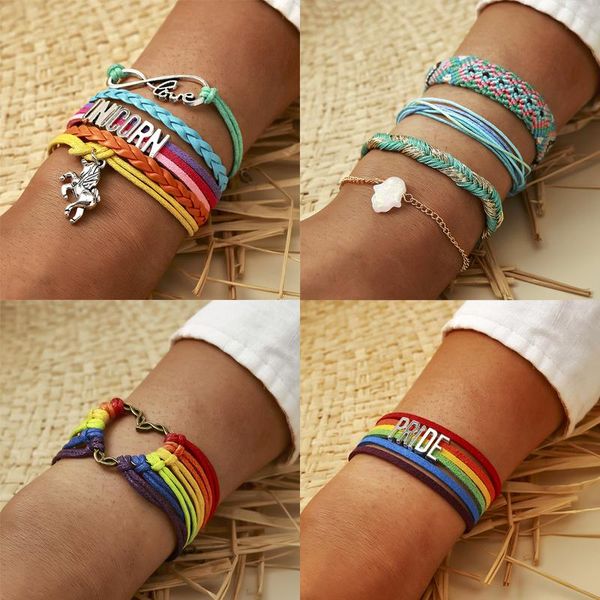 link, chain tocona bohemian colorful rope bracelets for women love letter horse heart handmade bangle adjustable jewelry accessories, Black
link, chain tocona bohemian colorful rope bracelets for women love letter horse heart handmade bangle adjustable jewelry accessories, Black