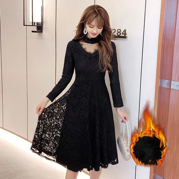 2021winter black dress stand collor lace crochet slim fit warm velvet elegant midi party cultivating vestidos plus size4xl casual dresses, Black;gray
2021winter black dress stand collor lace crochet slim fit warm velvet elegant midi party cultivating vestidos plus size4xl casual dresses, Black;gray