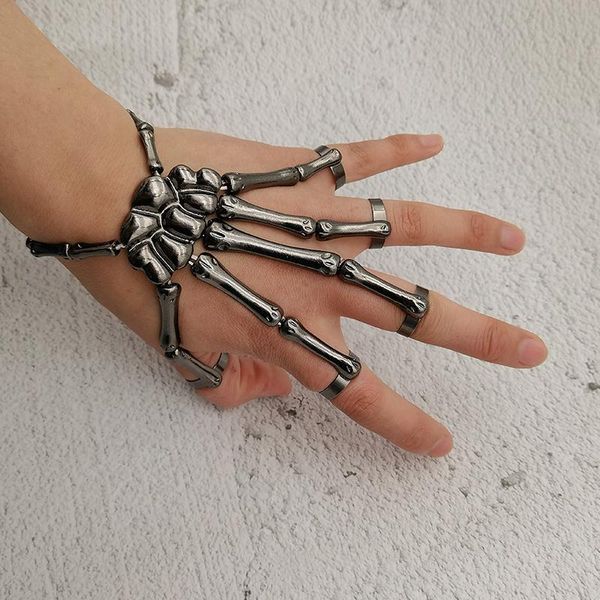 cluster rings hand skull skeleton elasticity adjustable bracelet bangles femme party accessories halloween for women gothic punk, Golden;silver
cluster rings hand skull skeleton elasticity adjustable bracelet bangles femme party accessories halloween for women gothic punk, Golden;silver