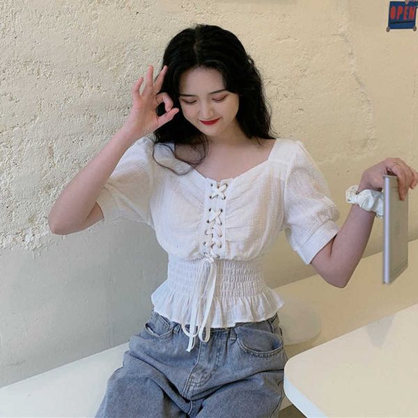 women's blouses & shirts square collar white summer blouse women puff sleeve lace up cropped elastic high waist elegant loose
women's blouses & shirts square collar white summer blouse women puff sleeve lace up cropped elastic high waist elegant loose