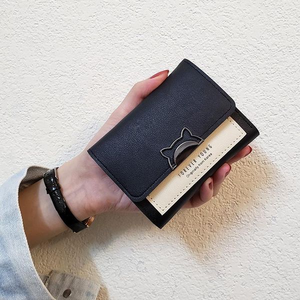 lovely cat women's leather wallet thin womens billfolds short small ladies trifold panelled fresh female purses wallets, Red;black
lovely cat women's leather wallet thin womens billfolds short small ladies trifold panelled fresh female purses wallets, Red;black