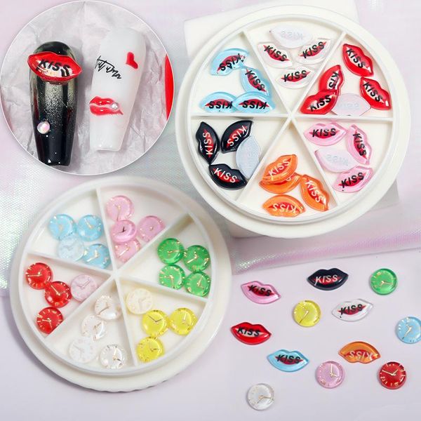 nail art decorations 1 box color resin 3d clock kiss lips flat back cartoon jewelry diy decoration accessories tools wholesale, Silver;gold
nail art decorations 1 box color resin 3d clock kiss lips flat back cartoon jewelry diy decoration accessories tools wholesale, Silver;gold