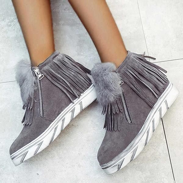 boots women's double zipper tassel ankle flat heel low tube shoes super cute k2, Black
boots women's double zipper tassel ankle flat heel low tube shoes super cute k2, Black