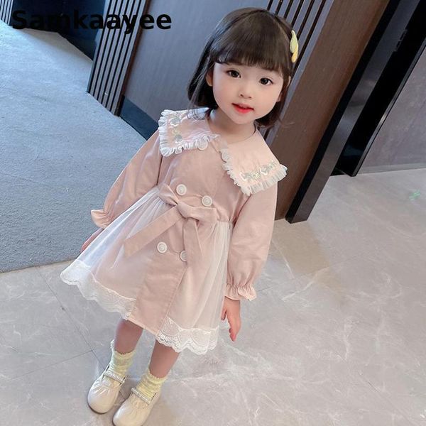 coat 2-9y girls trench spring autumn kids long jacket baby windbreaker children's belt solid coats double-breasted princess clothing, Blue;gray
coat 2-9y girls trench spring autumn kids long jacket baby windbreaker children's belt solid coats double-breasted princess clothing, Blue;gray