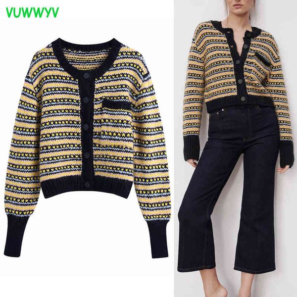 spring retro jacquard knitted cardigan sweater women streetwear cropped ribbed sweaters woman long sleeve pocket 210430, White
spring retro jacquard knitted cardigan sweater women streetwear cropped ribbed sweaters woman long sleeve pocket 210430, White