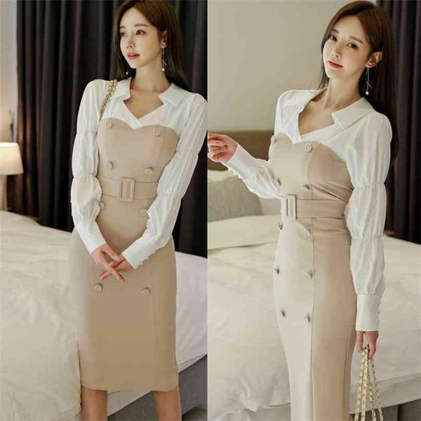 winter han edition ol temperament cultivate one's morality v-neck double-breasted package hip stitching shirt sleeve dress 210602, Black;gray
winter han edition ol temperament cultivate one's morality v-neck double-breasted package hip stitching shirt sleeve dress 210602, Black;gray