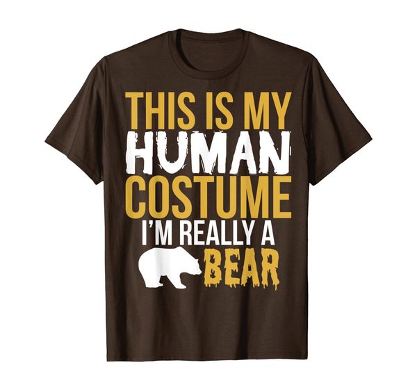 funny bear lover gift - this is my human costume t-shirt, White;black