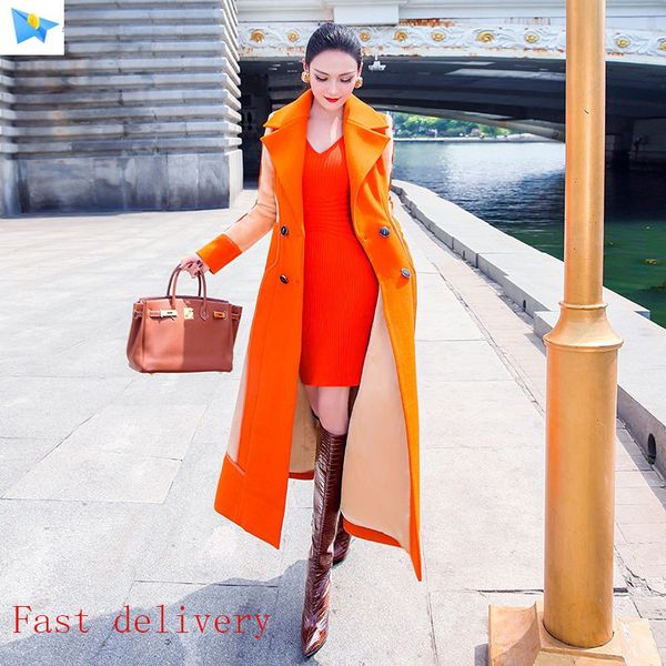 women's tweed coat women's 2021 autumn winter new korean lapel contrast color over the knee orange slim medium length s m l 2xl, Black
women's tweed coat women's 2021 autumn winter new korean lapel contrast color over the knee orange slim medium length s m l 2xl, Black