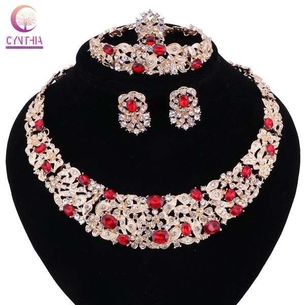 african beads jewelry sets for women necklace earrings bangle rings set wedding party gold color crystal wedding accessories, Black
african beads jewelry sets for women necklace earrings bangle rings set wedding party gold color crystal wedding accessories, Black