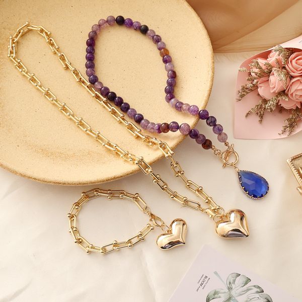 factory wholesale jewelry purple natural crystal love multilayer women's fashion creative personality necklace n792 party gift
factory wholesale jewelry purple natural crystal love multilayer women's fashion creative personality necklace n792 party gift