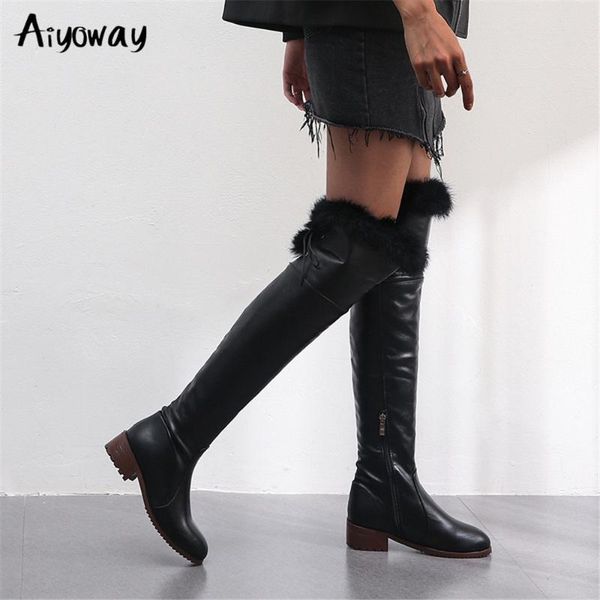 boots winter over the knee women slip-on round toe square heel short plush mixed colors office lady shoes big size 34-48 aiyoway, Black
boots winter over the knee women slip-on round toe square heel short plush mixed colors office lady shoes big size 34-48 aiyoway, Black
