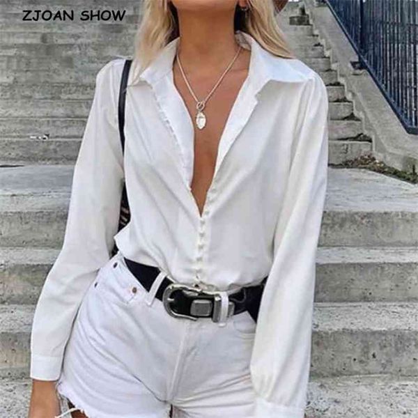 retro pearl button lapel shirt french white color single-breasted long sleeve women blouse casual 210429
retro pearl button lapel shirt french white color single-breasted long sleeve women blouse casual 210429