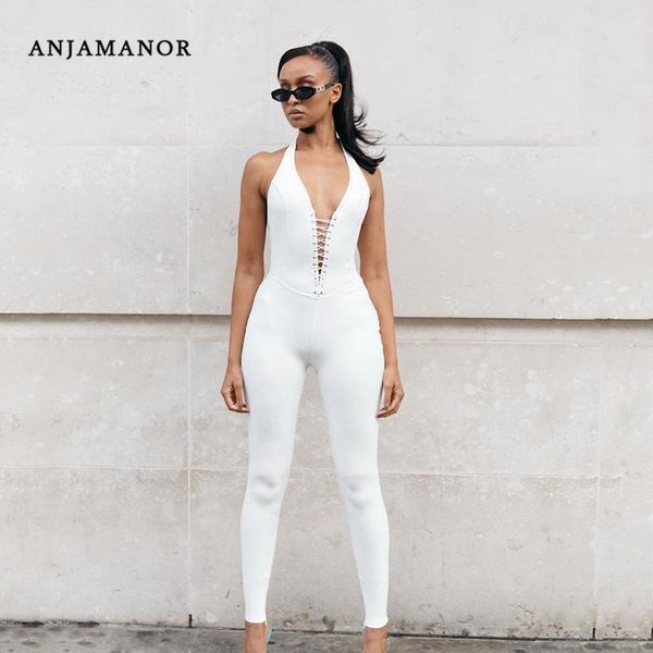 women's jumpsuits & rompers anjamanor lace up bandage bodycon jumpsuit woman halter backless zipper one piece club outfits summer cloth, Black;white
women's jumpsuits & rompers anjamanor lace up bandage bodycon jumpsuit woman halter backless zipper one piece club outfits summer cloth, Black;white