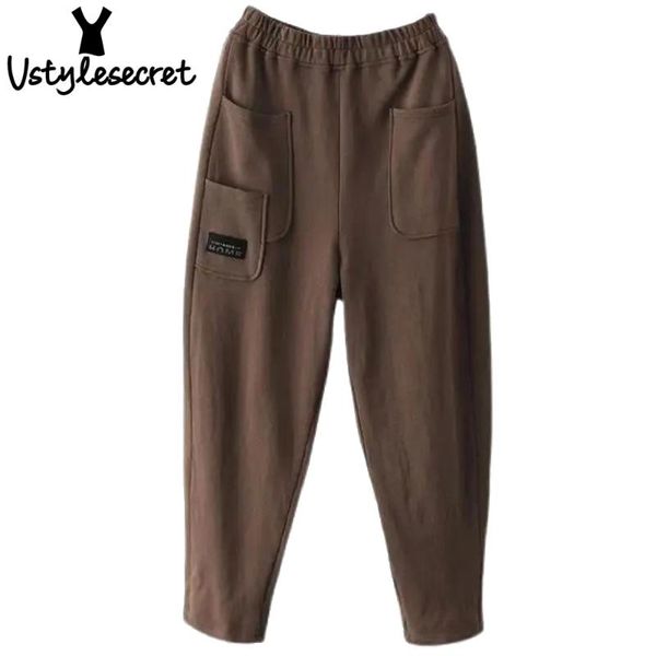 women's pants & capris autumn 2021 pantalones de mujer patch pokects solid harem women fashion casual harajuku elastic wasit knitted ys, Black;white
women's pants & capris autumn 2021 pantalones de mujer patch pokects solid harem women fashion casual harajuku elastic wasit knitted ys, Black;white