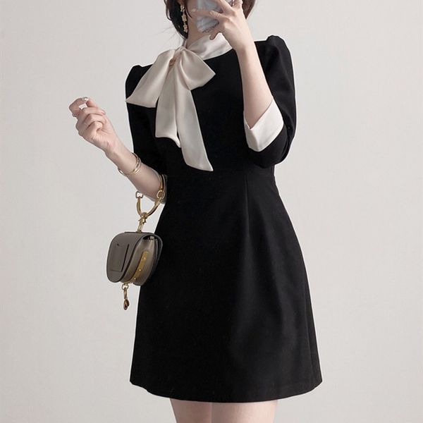dress korean spring bowed slim office lady mini es elegant a-line high waist casual women's vintage l3ry a35k, Black;gray
dress korean spring bowed slim office lady mini es elegant a-line high waist casual women's vintage l3ry a35k, Black;gray