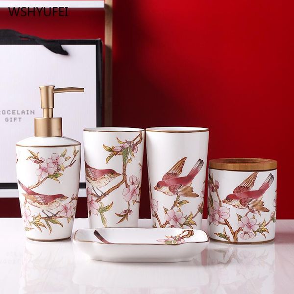 bath accessory set high-grade ceramic bathroom flowers and birds wedding wash kit decoration soap dispenser luxurious supplies
bath accessory set high-grade ceramic bathroom flowers and birds wedding wash kit decoration soap dispenser luxurious supplies
