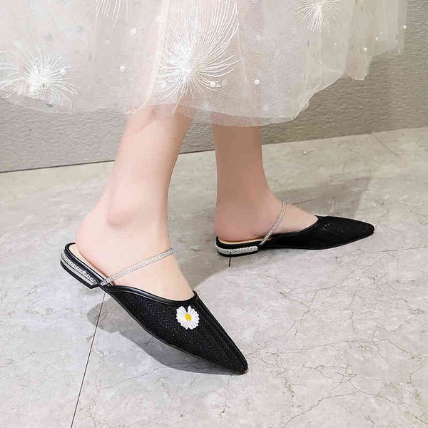 slippers crystal low heel knit mules shoes women flower pointed toe summer metal closed sandals c8zg, Black
slippers crystal low heel knit mules shoes women flower pointed toe summer metal closed sandals c8zg, Black
