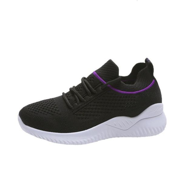 new casual spring shoes 2021 women's korean fashion sports casual flying woven breathable light 7div hgw5, Black