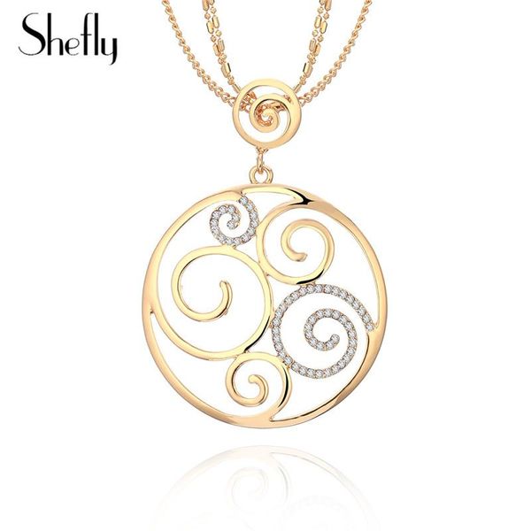 pendant necklaces round hollow flower big necklace for women crystal double multi-layer chain statement jewelry party gift, Silver
pendant necklaces round hollow flower big necklace for women crystal double multi-layer chain statement jewelry party gift, Silver