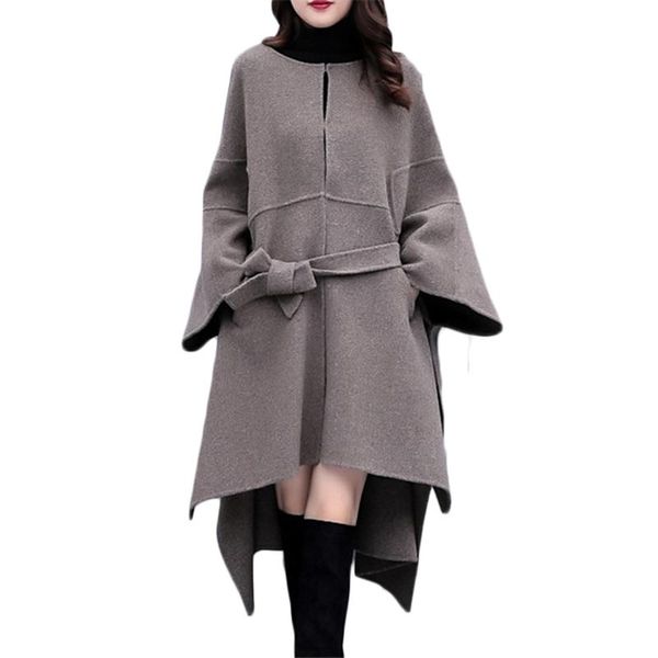 women's wool & blends women cloak woolen coat autumn winter korean loose long overcoat, Black
women's wool & blends women cloak woolen coat autumn winter korean loose long overcoat, Black