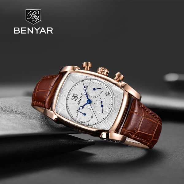 wristwatches clock benyar 30m waterproof classic simple watch men fashion rectangle stainless steel case quartz wristwatch relogio masculino, Slivery;brown
wristwatches clock benyar 30m waterproof classic simple watch men fashion rectangle stainless steel case quartz wristwatch relogio masculino, Slivery;brown