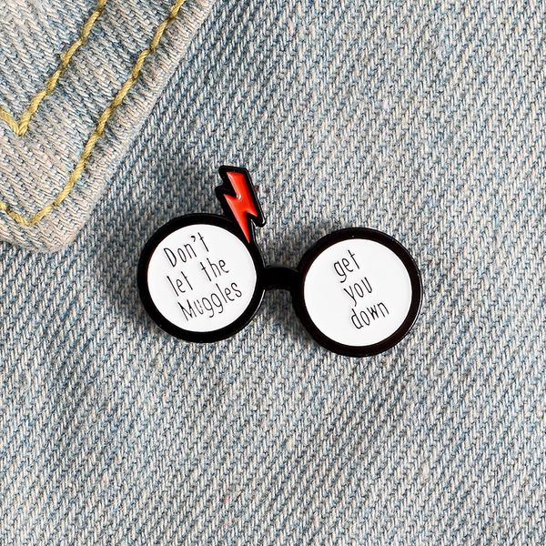 european cartoon creative mini lightning glasses brooches for girls letter do not let the muggles get you down paint brooch pin alloy badge, Gray
european cartoon creative mini lightning glasses brooches for girls letter do not let the muggles get you down paint brooch pin alloy badge, Gray