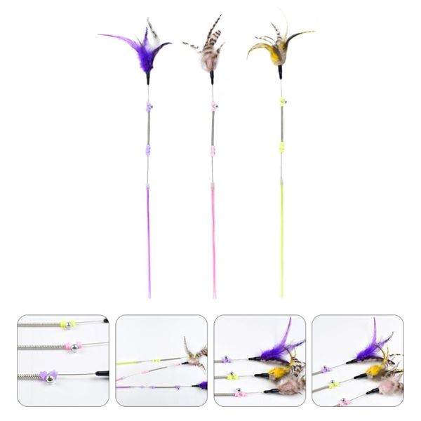 cat toys 3pcs feather teaser stick with bell funny teasers flirting
cat toys 3pcs feather teaser stick with bell funny teasers flirting