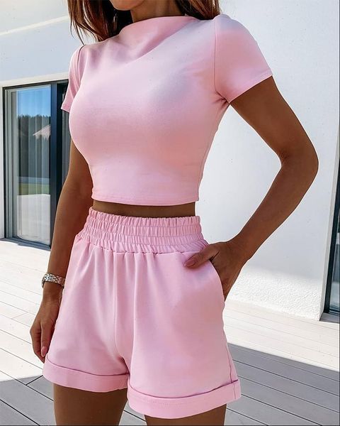summer short casual two womens tracksuits piece clothing tracksuit pockets loose shorts set female o neck sets, Gray
summer short casual two womens tracksuits piece clothing tracksuit pockets loose shorts set female o neck sets, Gray
