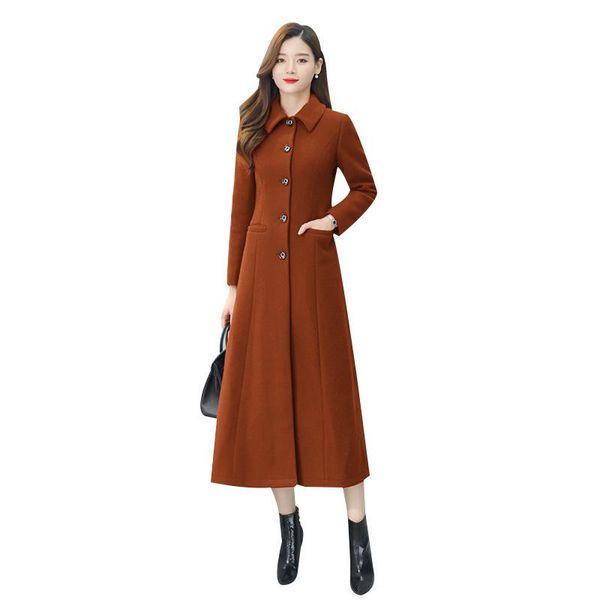 women's wool & blends 2021 winter slim woolen coat women long thick single-breasted retro outwear mujer temperament female, Black
women's wool & blends 2021 winter slim woolen coat women long thick single-breasted retro outwear mujer temperament female, Black