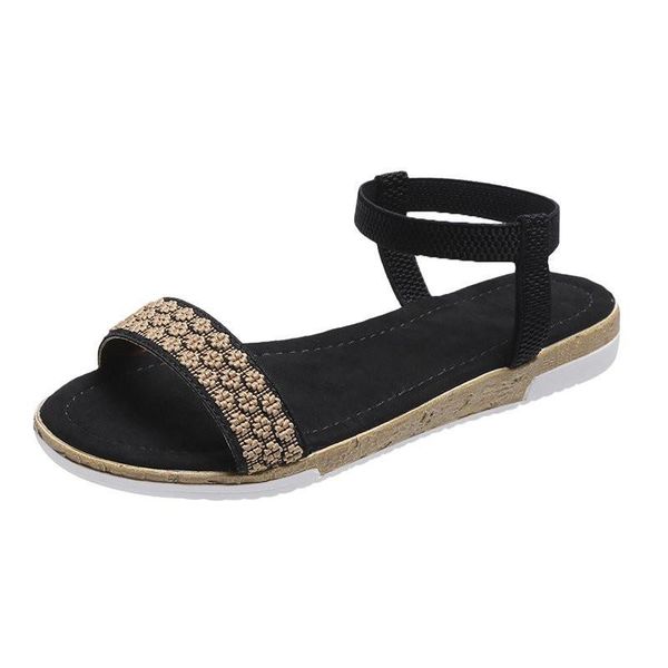 women sandals summer shoes casual elastic band ladies flats fashion wedges for sandale femme, Black
women sandals summer shoes casual elastic band ladies flats fashion wedges for sandale femme, Black