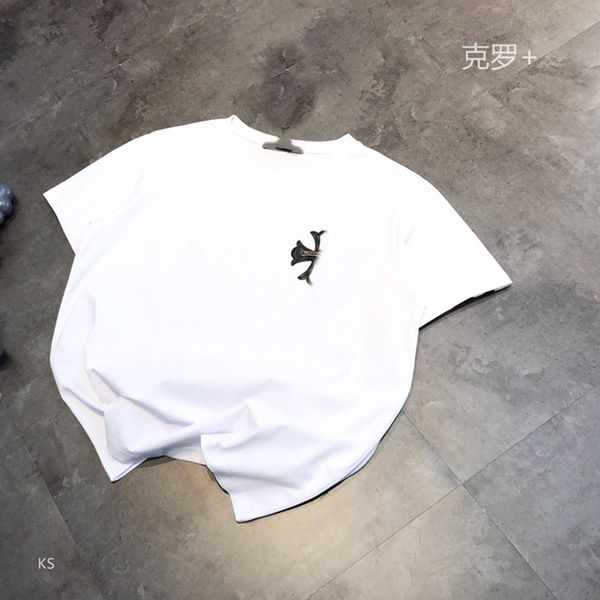 21 years' summer fashion brand letter embossed round neck t-shirt casual simple men's and women's short sleeve top, White
21 years' summer fashion brand letter embossed round neck t-shirt casual simple men's and women's short sleeve top, White