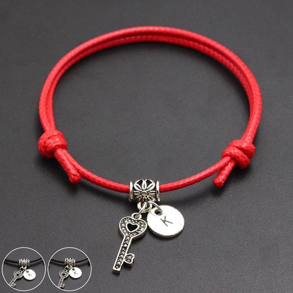 charm bracelets a-z english alphabet key to your heart red thread string bracelet handmade diy lucky rope for women men jewelry, Golden;silver
charm bracelets a-z english alphabet key to your heart red thread string bracelet handmade diy lucky rope for women men jewelry, Golden;silver