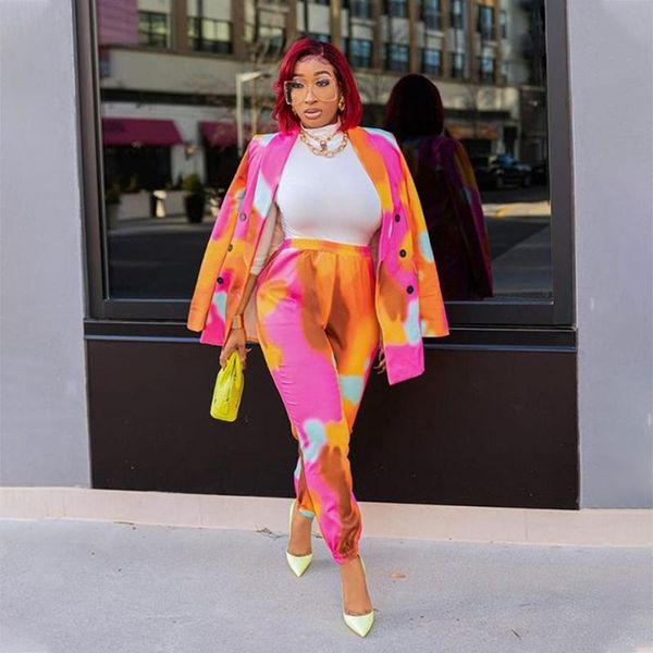 women's two piece pants tie dye set long sleeve pocket suit coat office lady wear outfits fall clothing for women matching sets, White
women's two piece pants tie dye set long sleeve pocket suit coat office lady wear outfits fall clothing for women matching sets, White
