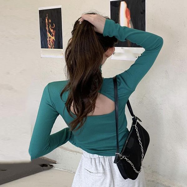 women's t-shirt woman tshirts hollow out turtleneck long sleeve tees spring autumn hipster ladies crop fashion brand korean female, White
women's t-shirt woman tshirts hollow out turtleneck long sleeve tees spring autumn hipster ladies crop fashion brand korean female, White
