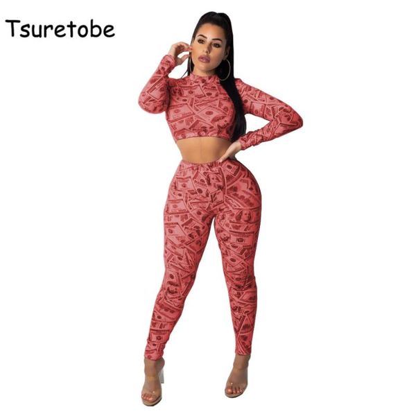 women's two piece pants tsuretobe banknote printed casual tracksuit female space wadding bodycon set short and tight winter, White
women's two piece pants tsuretobe banknote printed casual tracksuit female space wadding bodycon set short and tight winter, White