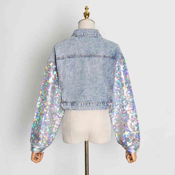 hit color denim jacket for women lapel long sleeve patchwork sequin short jackets female fashionable clothing, Black;brown
hit color denim jacket for women lapel long sleeve patchwork sequin short jackets female fashionable clothing, Black;brown