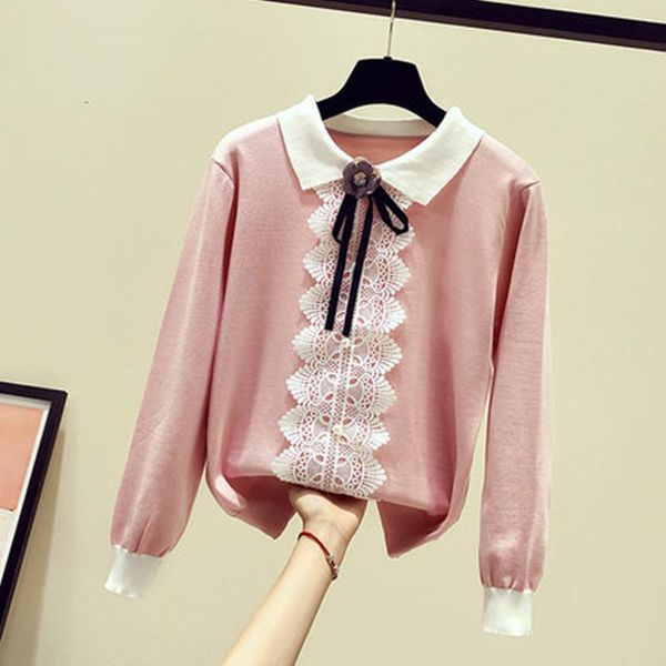women's sweaters autumn winter thin sweater knitting pink collegiate style bottoming shirt lace bow loose crew neck pullover top, White;black
women's sweaters autumn winter thin sweater knitting pink collegiate style bottoming shirt lace bow loose crew neck pullover top, White;black