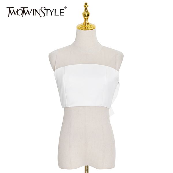 patchwork bowknot shirt for women o neck sleeveless short slim female fashion clothing style 210423, White
patchwork bowknot shirt for women o neck sleeveless short slim female fashion clothing style 210423, White