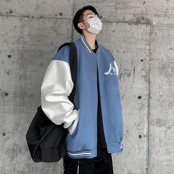 men's jackets spring baseball jacket oversized patchwork korean style fashion letter embroidery streetwear wide male 2021, Black;brown
men's jackets spring baseball jacket oversized patchwork korean style fashion letter embroidery streetwear wide male 2021, Black;brown