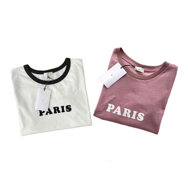 2022 spring/summer women's t-shirt the new collection french contrast letter tee flocking print perfect quality 2 colors, White
2022 spring/summer women's t-shirt the new collection french contrast letter tee flocking print perfect quality 2 colors, White