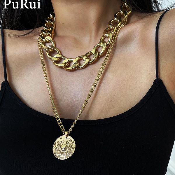 punk chocker necklace for women cuban link chain coin pendant gold color multilayer gothic collar jewelry necklaces, Silver
punk chocker necklace for women cuban link chain coin pendant gold color multilayer gothic collar jewelry necklaces, Silver
