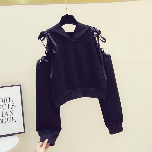 women's hoodies & sweatshirts 2021 fall sweatshirt woman off-the-shoulder strap short jumper shirt girl's loose hooded pullovers, Black
women's hoodies & sweatshirts 2021 fall sweatshirt woman off-the-shoulder strap short jumper shirt girl's loose hooded pullovers, Black