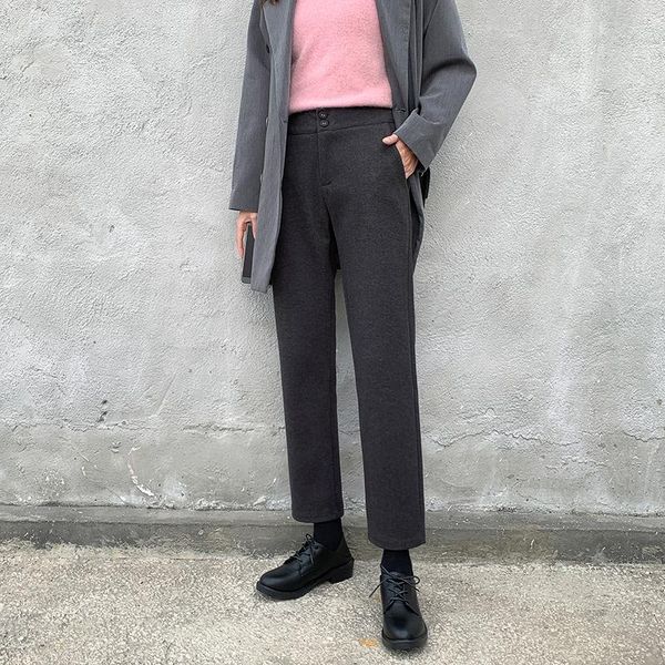 black high waist pants loose straight korean plus size autumn winter thicken trousers women women's & capris, Black;white
black high waist pants loose straight korean plus size autumn winter thicken trousers women women's & capris, Black;white