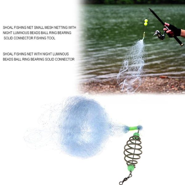 shoal small mesh fishing net with night luminous beads ball ring bearing connector solid accessories
shoal small mesh fishing net with night luminous beads ball ring bearing connector solid accessories