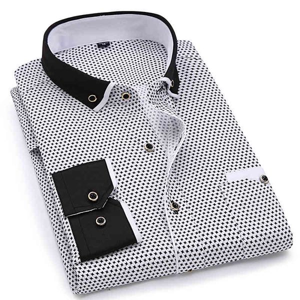 men's casual shirts fashion long sleeved printed shirt slim fit male social business shirt brand clothing soft comfortable l677 9y, White;black
men's casual shirts fashion long sleeved printed shirt slim fit male social business shirt brand clothing soft comfortable l677 9y, White;black