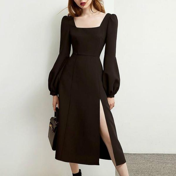 casual dresses black gothic retro slit dress ladies elegant midi female puff long sleeve hepburn style party spring autumn women, Black;gray
casual dresses black gothic retro slit dress ladies elegant midi female puff long sleeve hepburn style party spring autumn women, Black;gray
