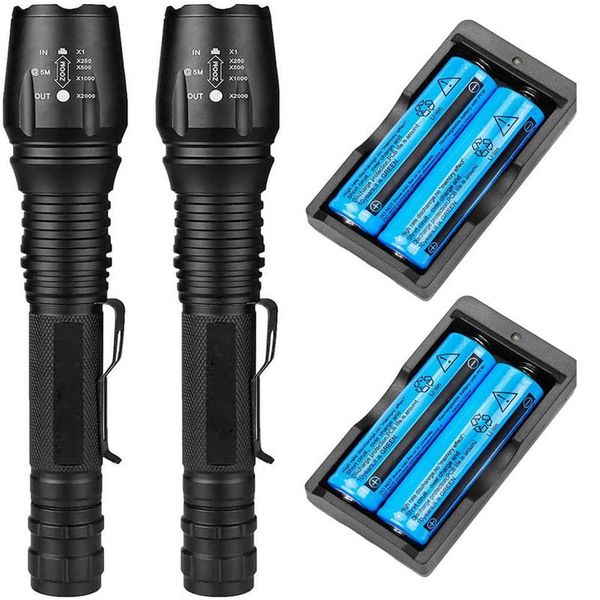 flashlights torches 2pcs 100000 lumens high bright power led 5 modes zoomable torch tactical waterproof hand lamp camping
flashlights torches 2pcs 100000 lumens high bright power led 5 modes zoomable torch tactical waterproof hand lamp camping