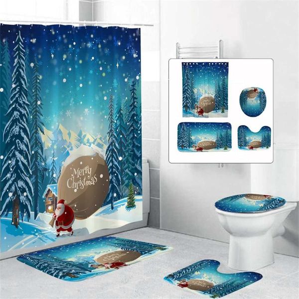 shower curtains 4pcs/set christmas snow woods curtain waterproof bathroom toilet cover mat non-slip rug set bathtub decor
shower curtains 4pcs/set christmas snow woods curtain waterproof bathroom toilet cover mat non-slip rug set bathtub decor